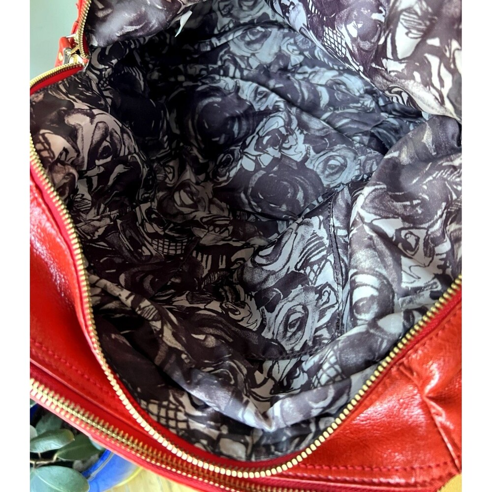 Hype Y2K Red Patent Leather Hobo Shoulder Purse Hand Bag Multiple Pockets Large - Picture 11 of 12